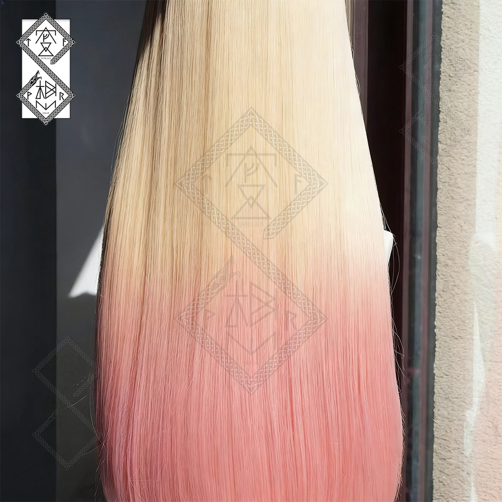 Marin Kitagawa Cosplay Wig – My Dress-Up Darling Blonde to Pink Gradient Anime Wig for Costume & Halloween(Style 2: Two-Tone Wig)