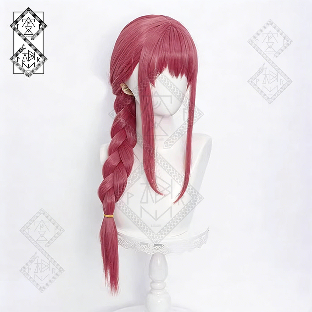 Makima Cosplay Wig – Chainsaw Man Red Braided Anime Wig Heat Resistant for Costume & Halloween