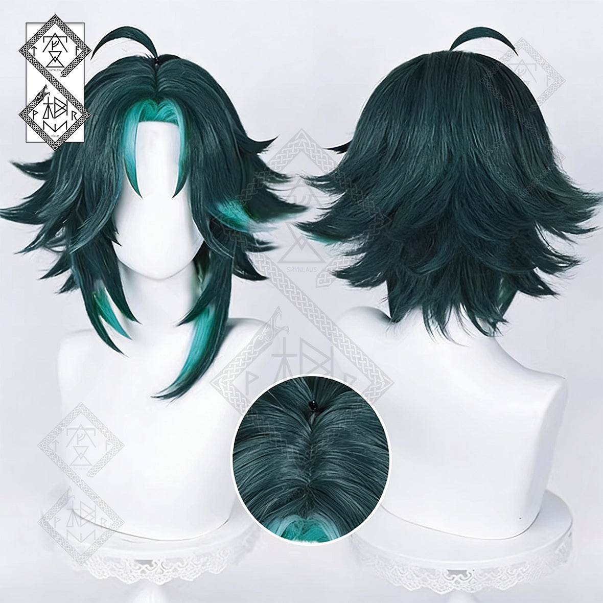 Xiao Cosplay Wig – Genshin Impact Long Anime Wig Heat Resistant Styled Hair (Special Color Available)Ver.3 Simulated Scalp Top