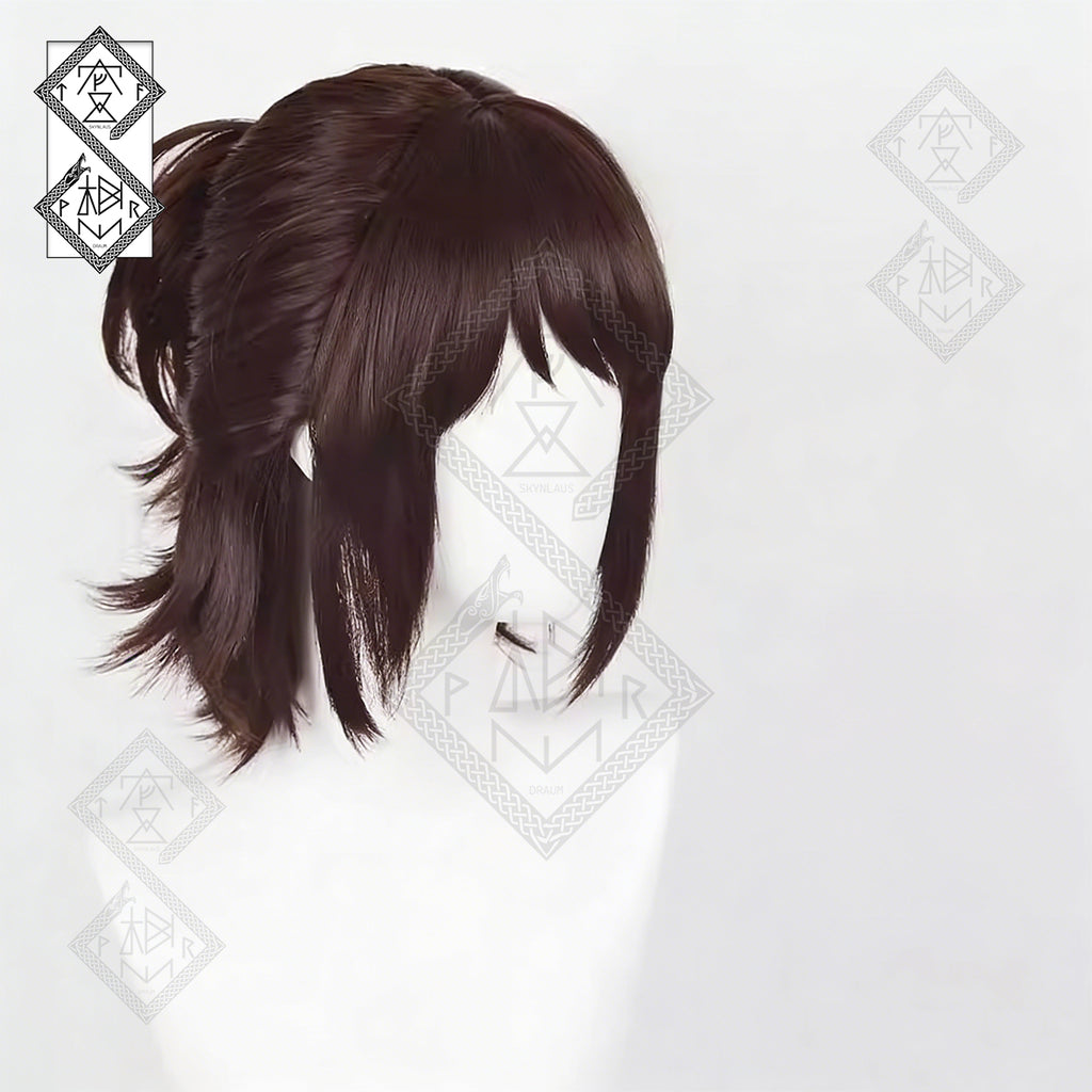 Hange Zoe Cosplay Wig – Sasha Half-Up Dark Brown Anime Hair Attack on Titan(Ver.1 Half-up Main Wig)
