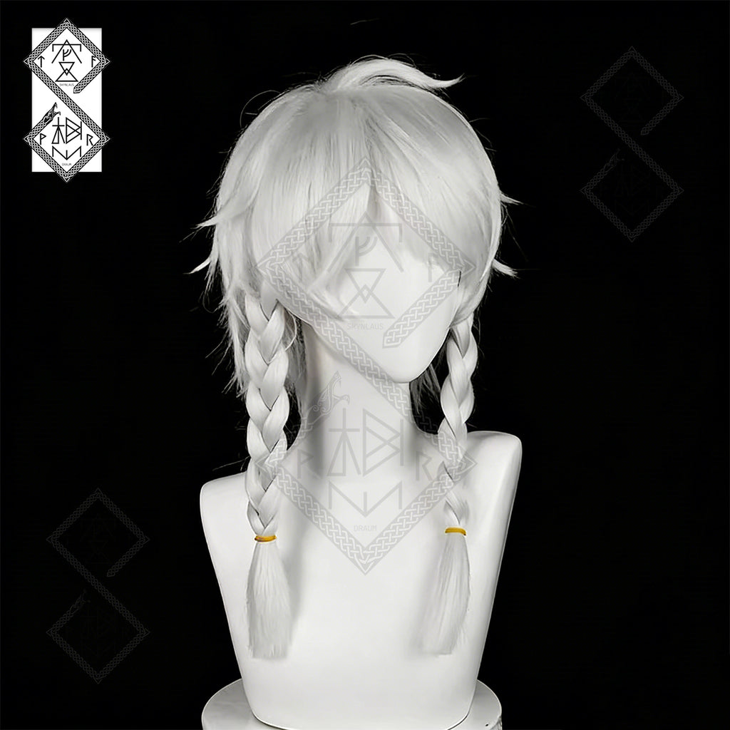 Identity V Seer White Cosplay Wig – Pre-Styled Fluffy Hair, Heat Resistant Synthetic Anime Wig