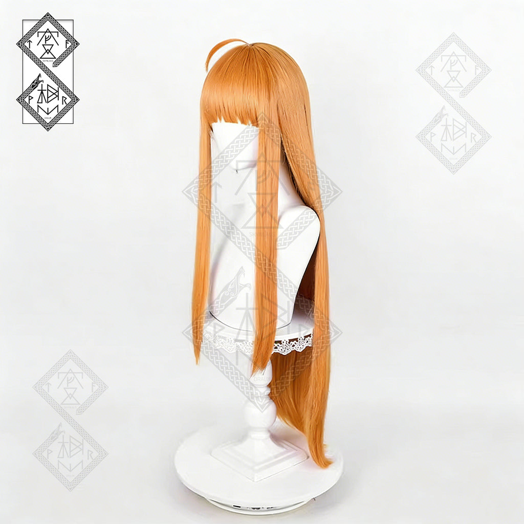 Persona 5 Futaba Sakura Cosplay Wig – Long Orange Hair, Heat Resistant