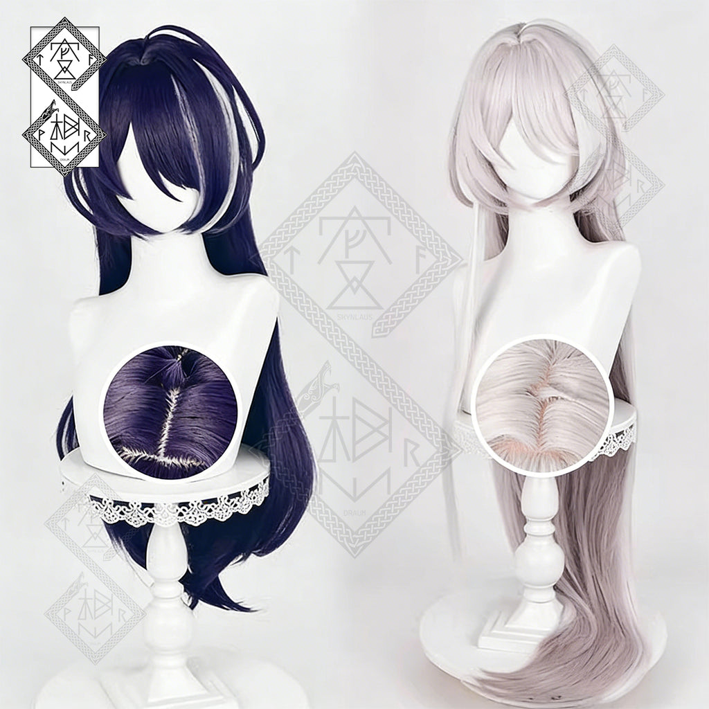 Honkai: Star Rail Acheron Cosplay Wig – Side Part, Faded Custom Color, Realistic(Ver.1)