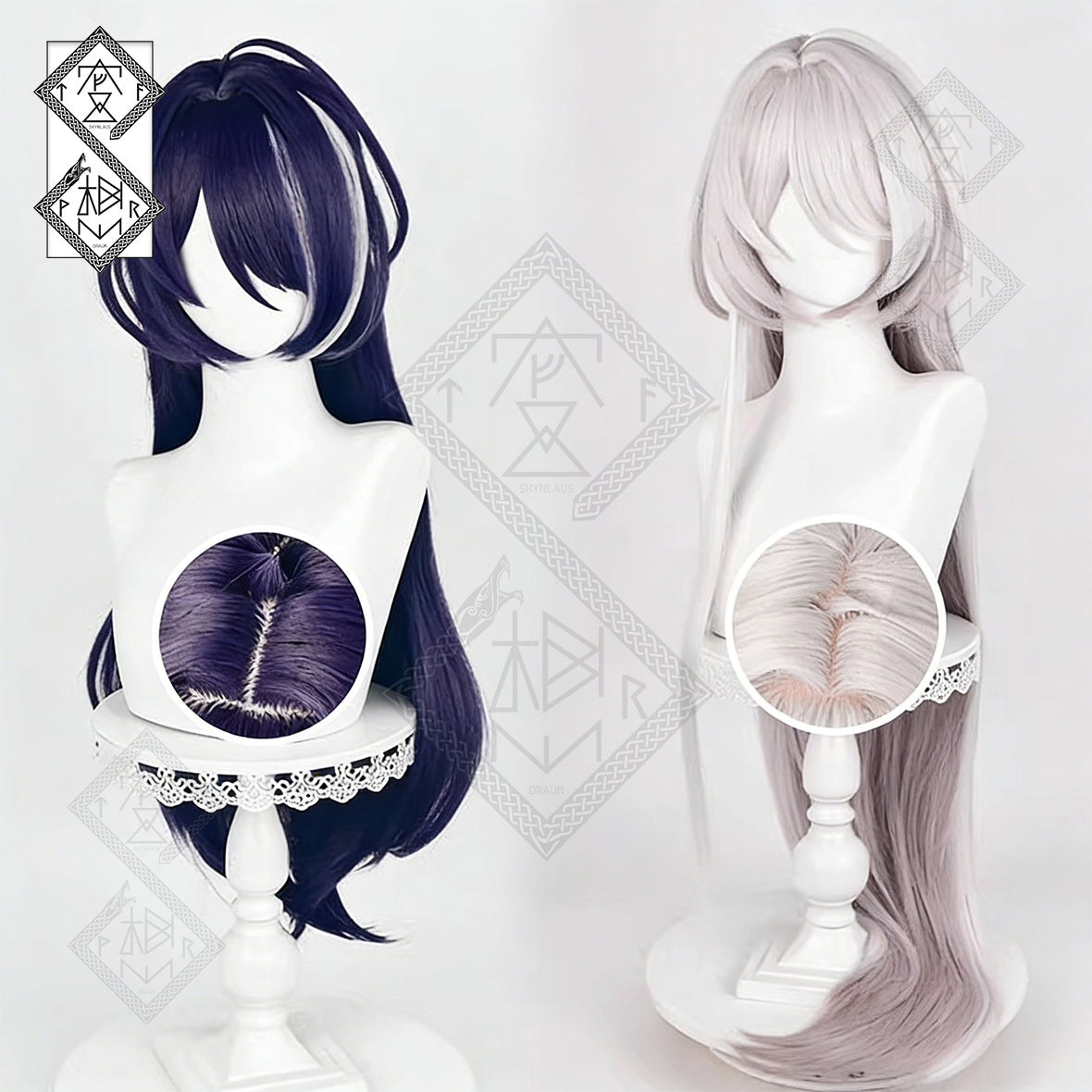 Honkai: Star Rail Acheron Cosplay Wig – Side Part, Faded Custom Color, Realistic(Ver.1)