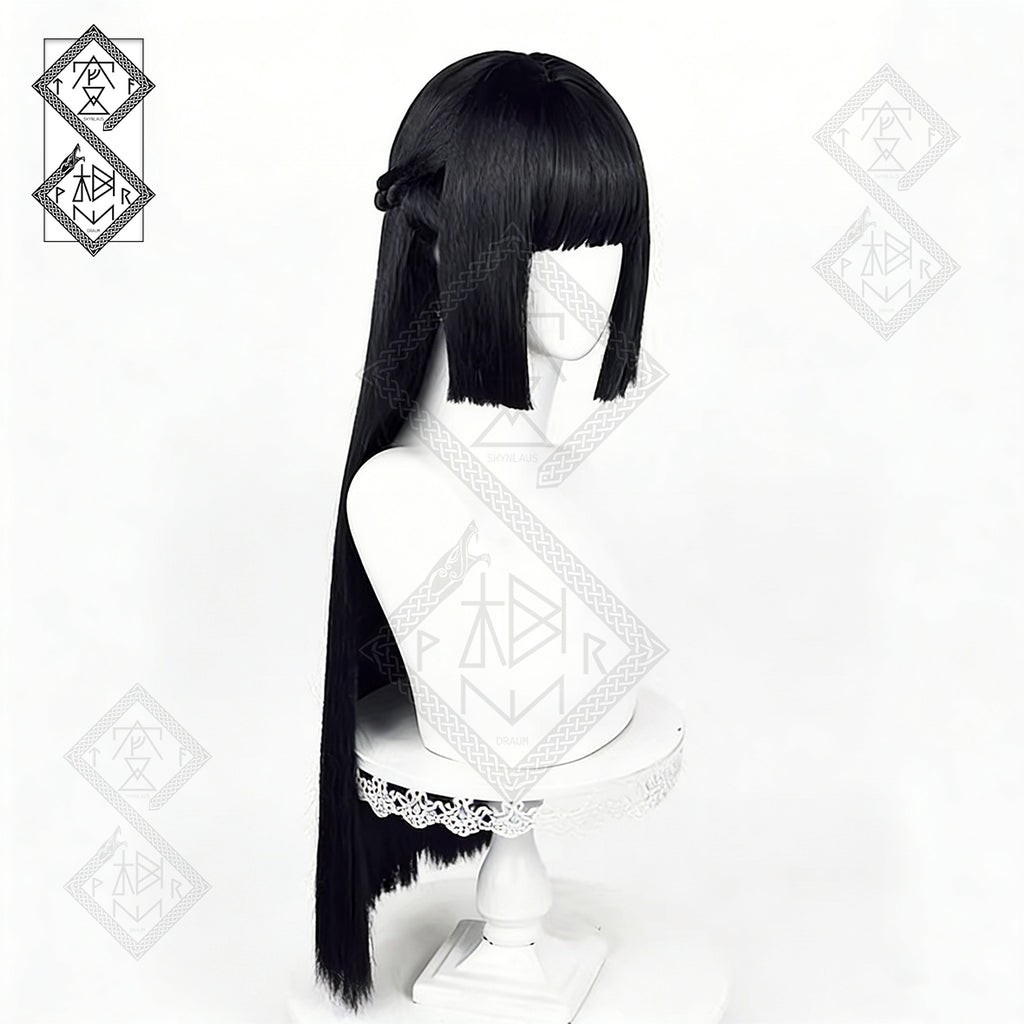 Zenless Zone Zero Hoshimiya Cosplay Wig – Long Black Braided Hair, Realistic