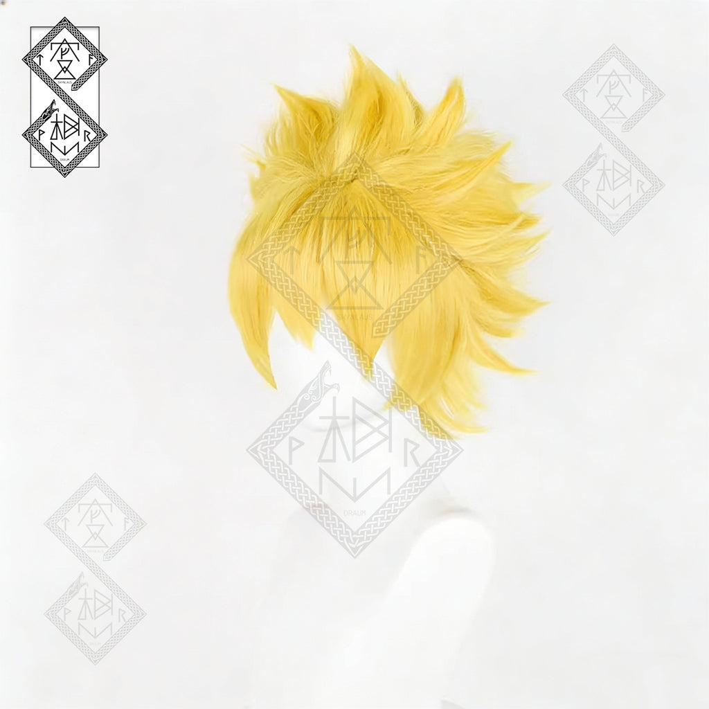 Naruto Uzumaki Cosplay Wig - Spiky Short Hair, Flipped Up Style, Heat Resistant