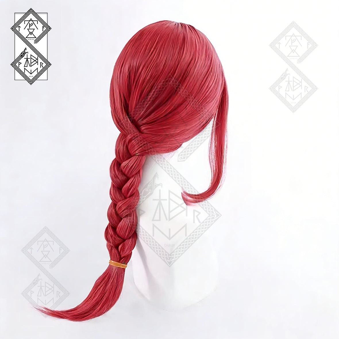 Chainsaw Man Makima Cosplay Wig Long Red Braided Hair Heat Resistant Anime Costume Wig