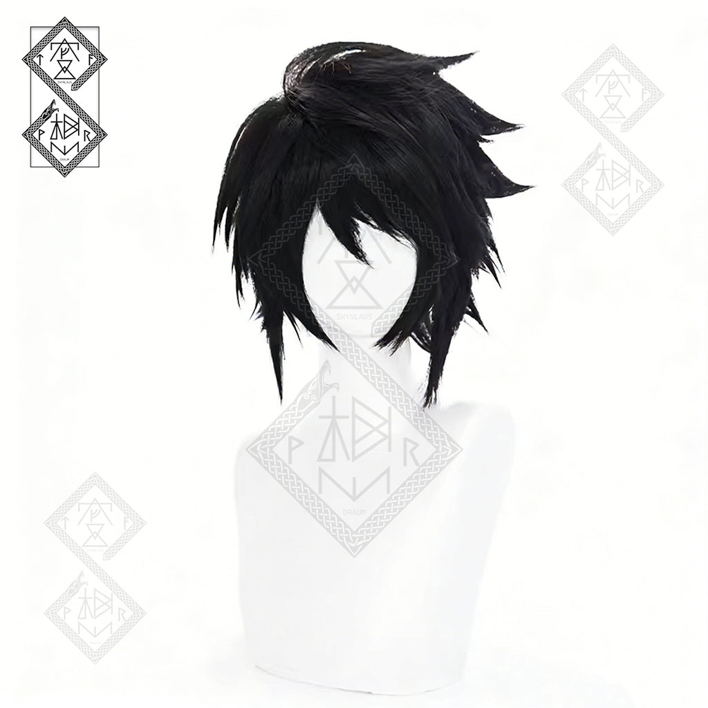 Death Note L Lawliet Cosplay Wig | Messy Black Anime Wig | Heat Resistant Synthetic Hair