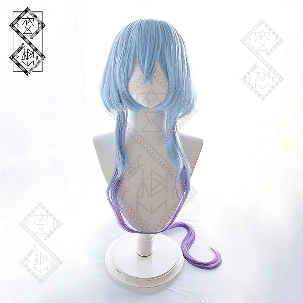 Arknights Mizuki Cosplay Wig Gradient Blue Purple Anime Wig Heat Resistant Synthetic Hair for Costume Party Halloween