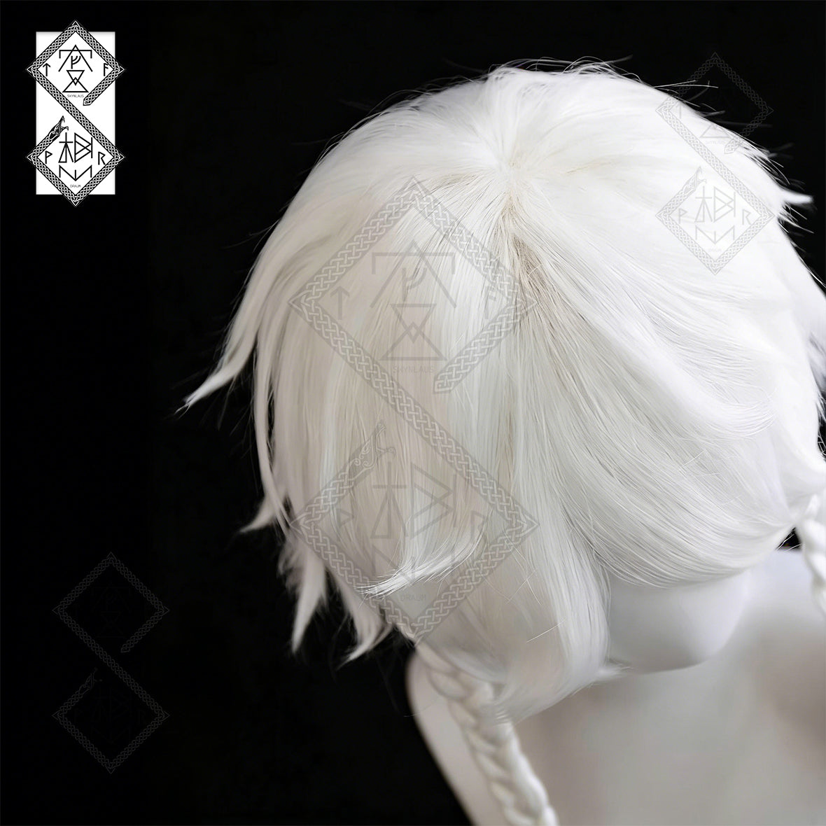 Identity V Seer Cosplay Wig White Prophet Anime Wig Heat Resistant Synthetic Hair for Halloween Costume Party(Ver.2 Warm White)
