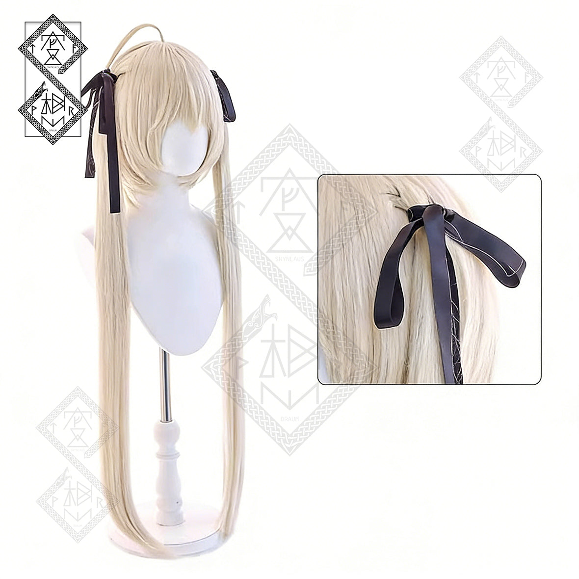 Yosuga no Sora Kasugano Sora Cosplay Wig Twin Tails Pre Styled Anime Wig with Bow Heat Resistant Synthetic Hair(Style 1: Short)