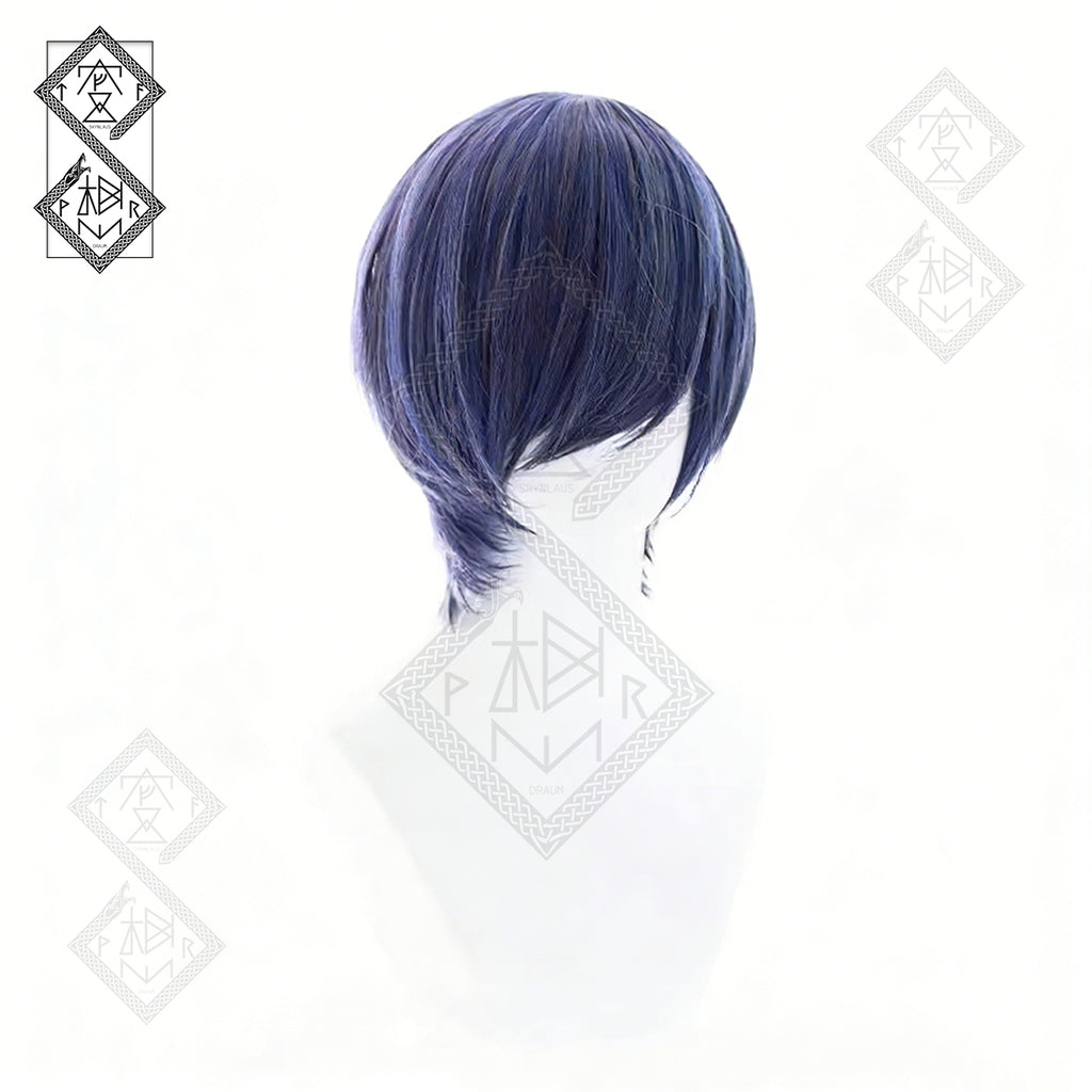 Black Butler Ciel Phantomhive Cosplay Wig Mixed Fiber Short Blue Anime Wig Crossplay Costume Hair(Ver.2 Short Hair)