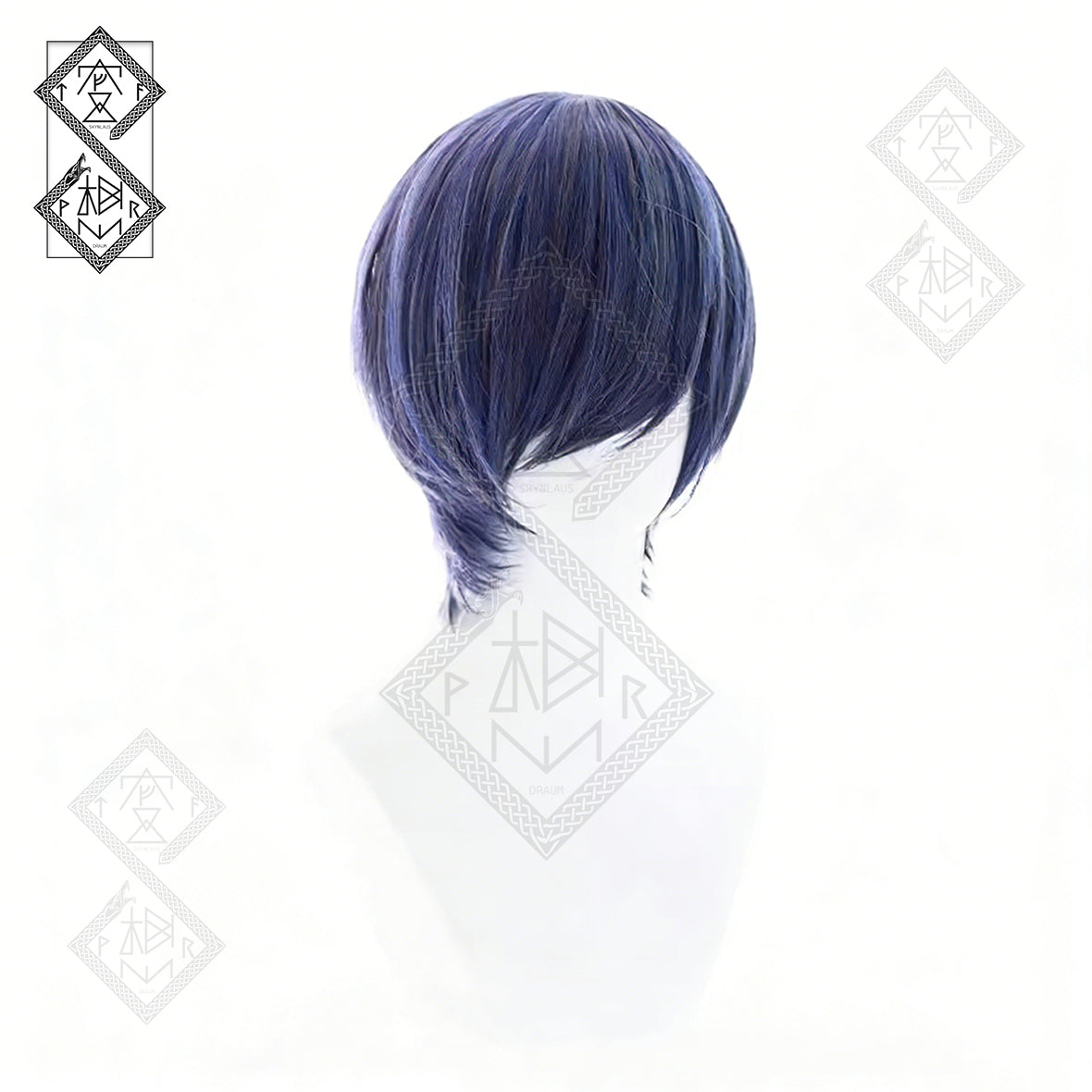 Black Butler Ciel Phantomhive Cosplay Wig Mixed Fiber Short Blue Anime Wig Crossplay Costume Hair(Ver.2 Short Hair)