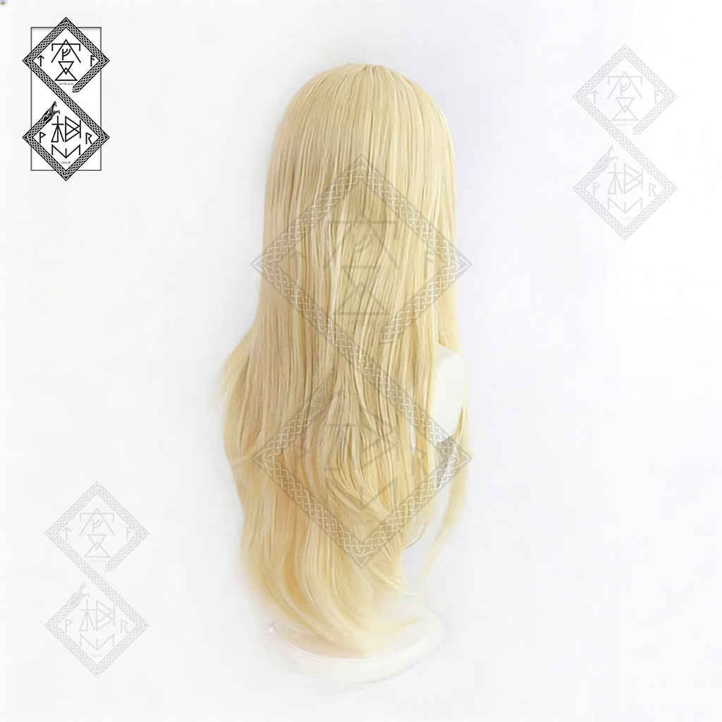 Angels of Death Rachel Gardner Cosplay Wig Long Blonde Anime Wig with Side Bangs Heat Resistant Fiber