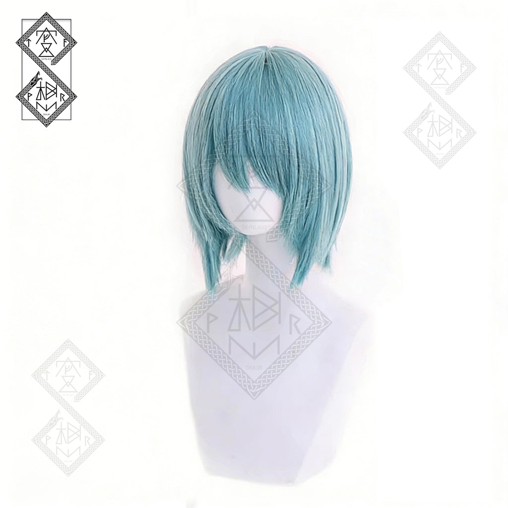 Puella Magi Madoka Magica Sayaka Miki Cosplay Wig Short Blue Anime Wig Heat Resistant Synthetic Hair for Women Halloween Costume
