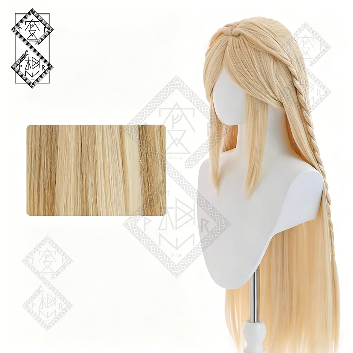 Wuthering Waves Cartethyia Cosplay Wig Pre Styled Crimped Braided Anime Wig Heat Resistant Halloween Costume Wig