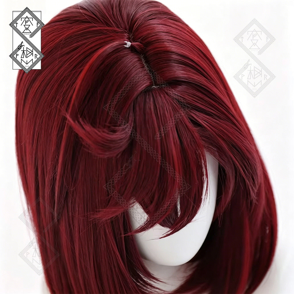 Dandadan Momo Ayase Cosplay Wig Dark Red Short Bob Anime Wig Halloween Costume Hair for Women
