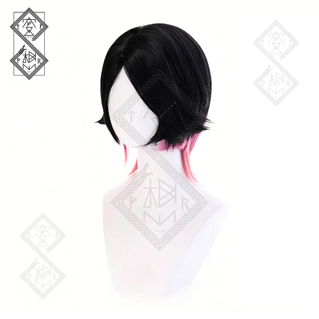 Valorant Clove Cosplay Wig Tri-Color Gradient Synthetic Anime Wig Halloween Costume Wig for Women