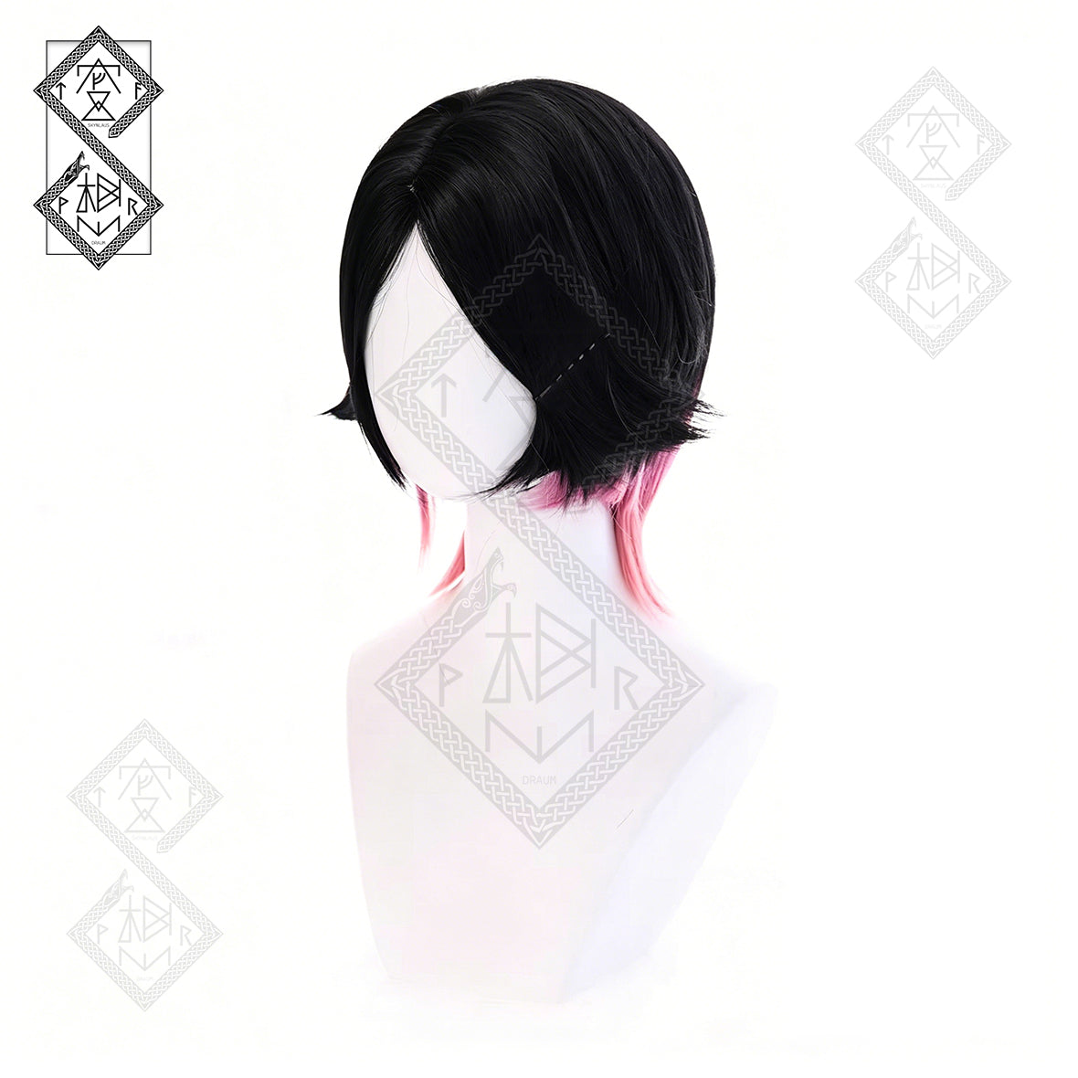 Valorant Clove Cosplay Wig Tri-Color Gradient Synthetic Anime Wig Halloween Costume Wig for Women