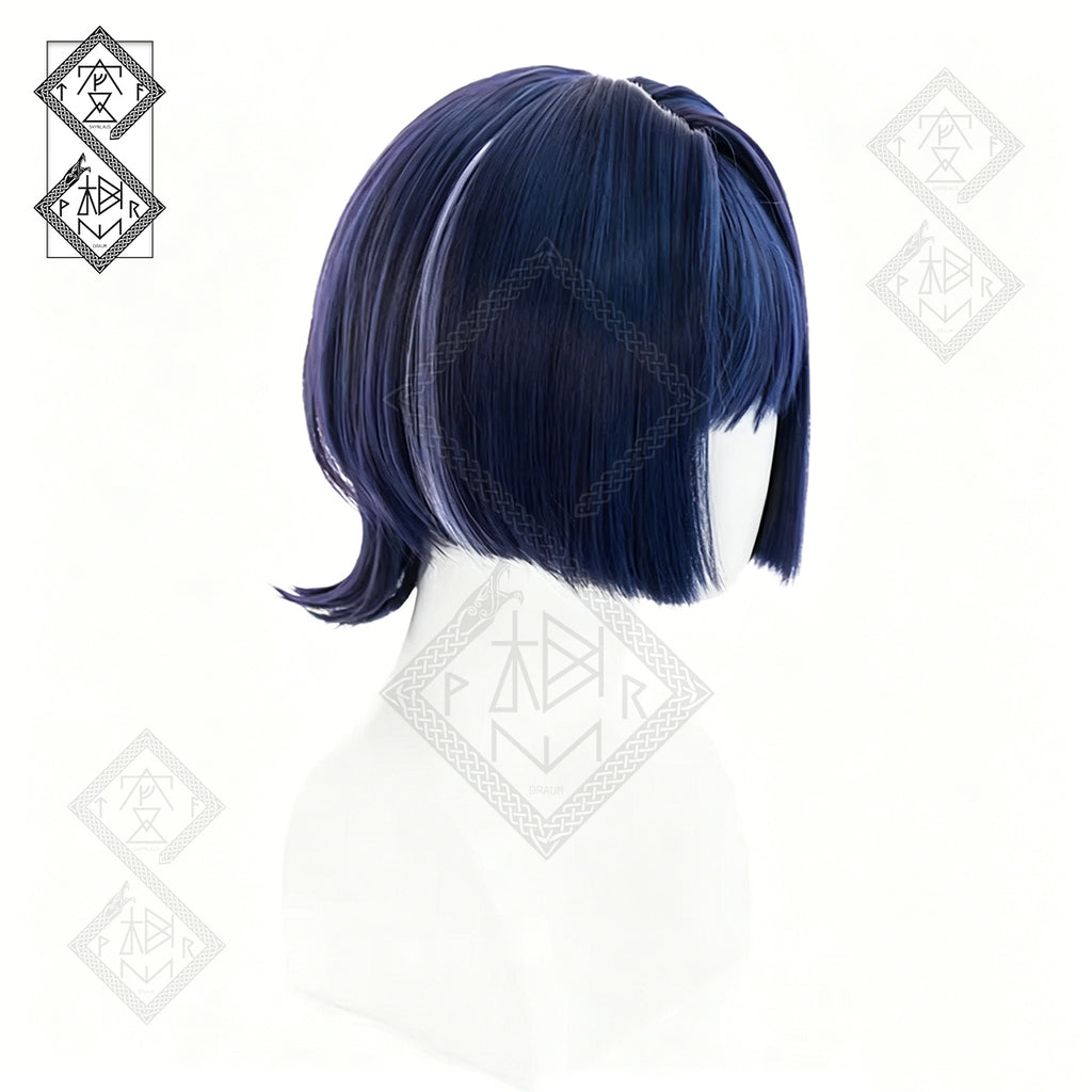Scaramouche Wanderer Cosplay Wig Genshin Impact Kunikuzushi Black Blue Gradient Anime Wig Heat Resistant Synthetic Hair