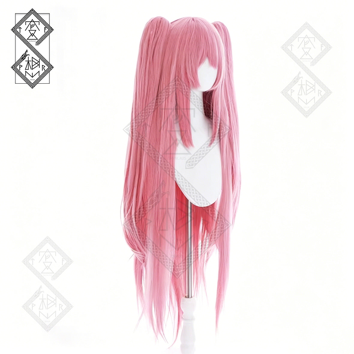 Krul Tepes Cosplay Wig Seraph of the End Twin Ponytail Pink Wig Claw Clip Anime Costume Hair Heat Resistant Synthetic