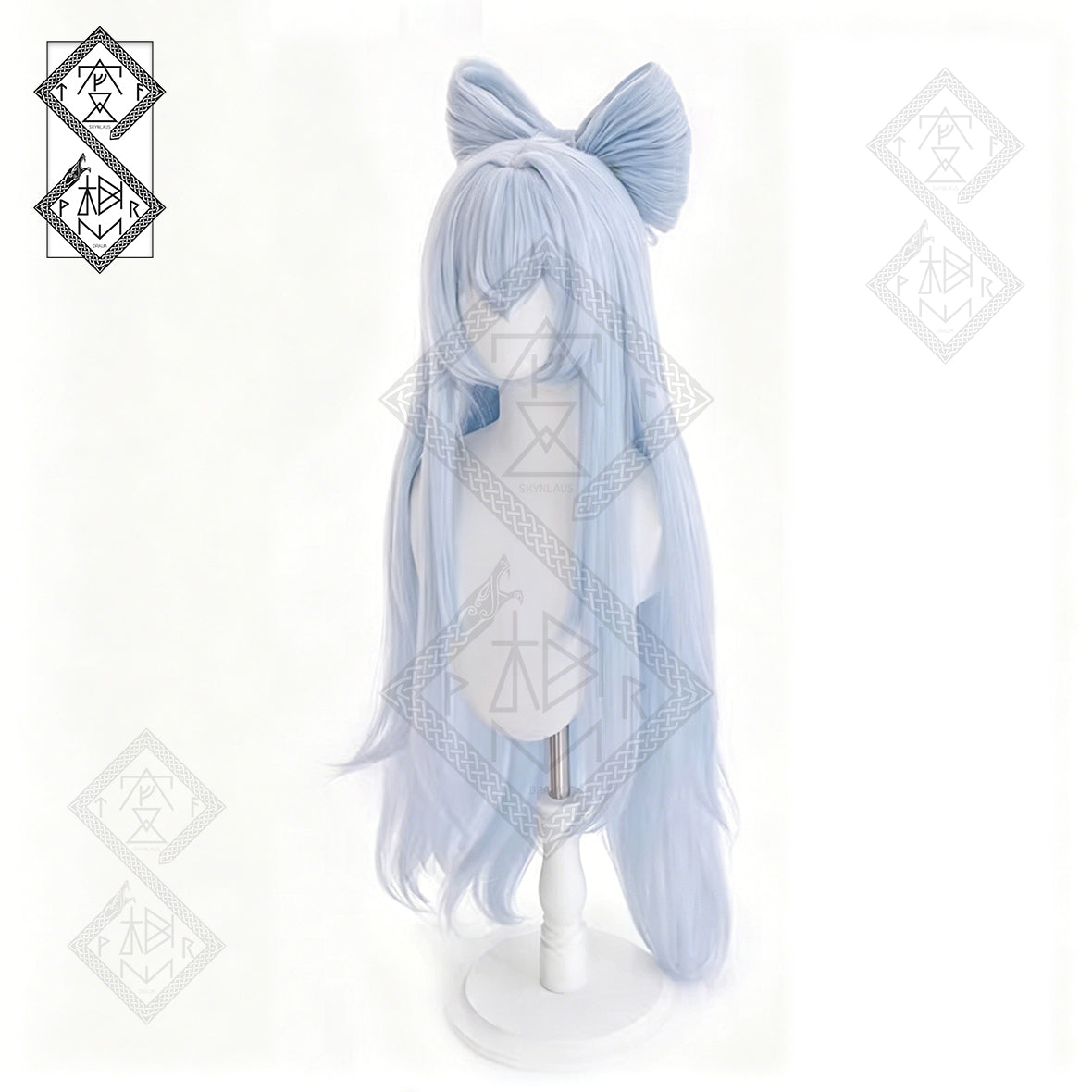 Genshin Impact Yumemizuki Mizuki Cosplay Wig with Detachable Bow Bun – Heat Resistant Anime Wig for Halloween Party & Costume