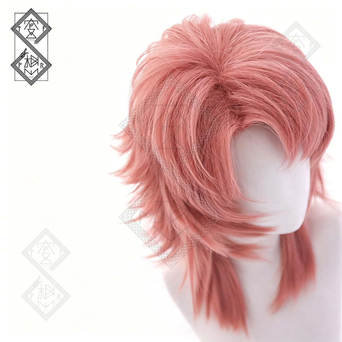 Demon Slayer Sabito Cosplay Wig Layered Spiky Orange Wig Heat Resistant Synthetic Anime Costume Hair for Halloween Party