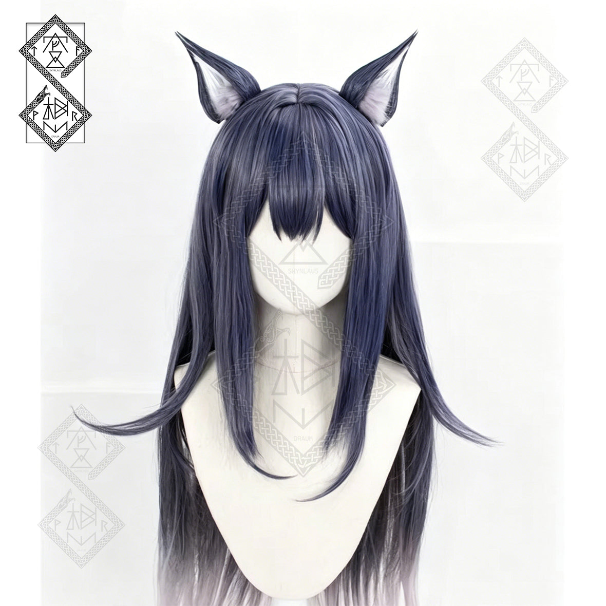 Arknights Silence Texas Cosplay Wig | Long Silver Gradient Hair Heat Resistant Synthetic Wig for Halloween Costume Anime Cosplay(Only the wig)