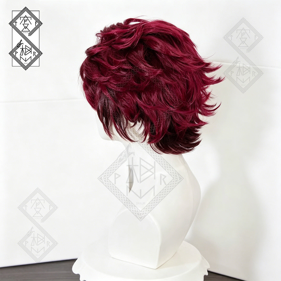 Demon Slayer Tanjiro Kamado Cosplay Wig Pre-Styled Heat Resistant Anime Wig for Halloween Costume