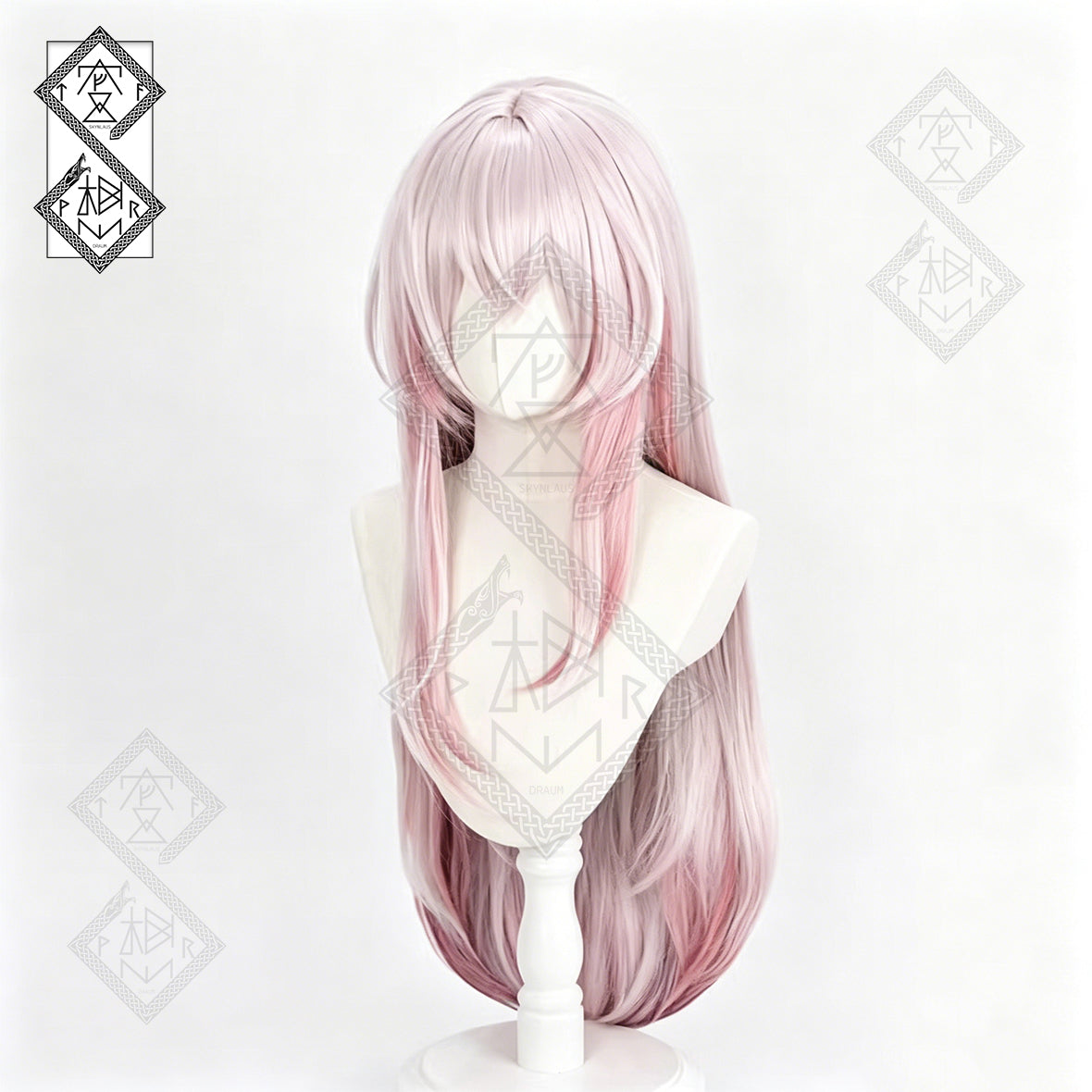 Arknights Theresa Cosplay Wig Gradient Color Anime Wig Heat Resistant Synthetic Hair for Halloween Costume Party