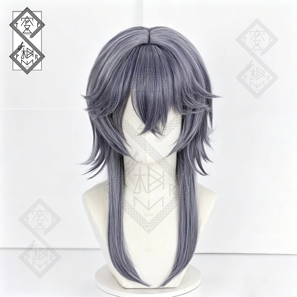 Arknights Logos Cosplay Wig – Lord of Fiends Character Synthetic Hair Wig Heat Resistant Anime Costume Wig