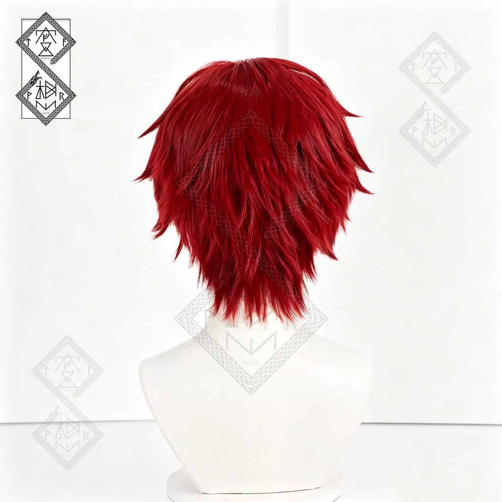 Gaara Cosplay Wig Inspired by Naruto – Short Red Anime Wig for Halloween Costume & Comic Con