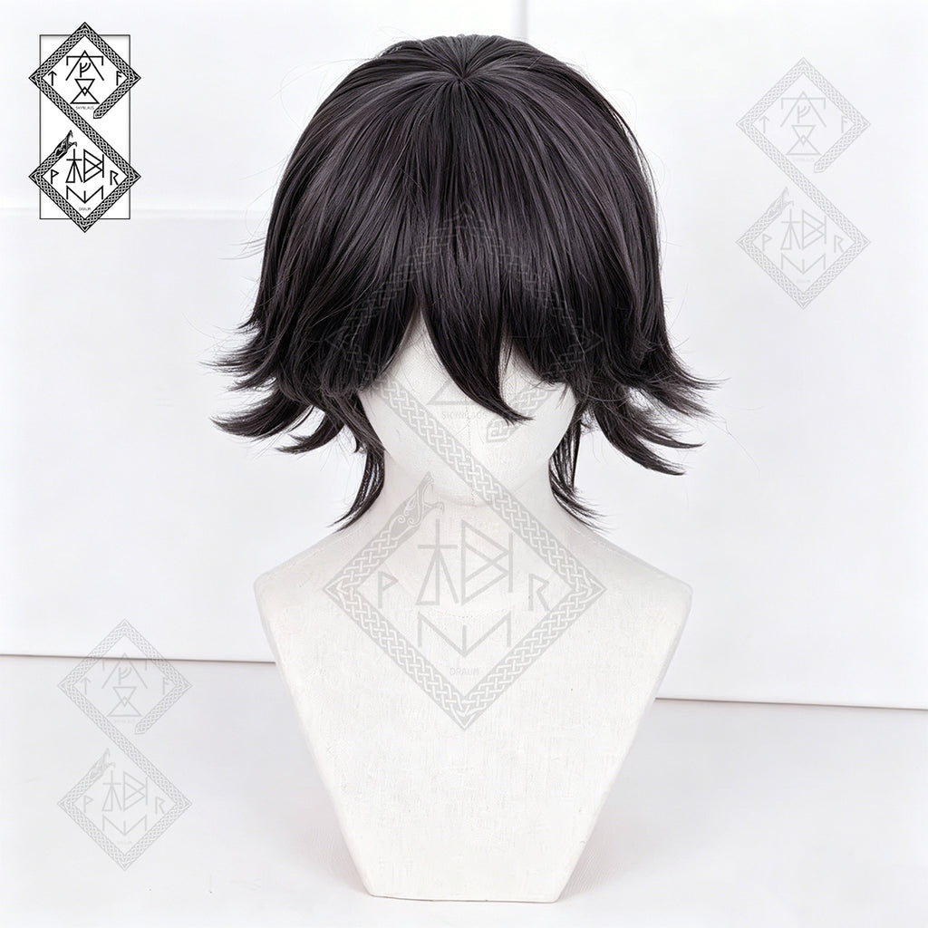 Edogawa Ranpo Cosplay Wig – Bungo Stray Dogs Anime Wig, Short Dark Green Hair, Heat Resistant Synthetic Wig for Halloween & Comic Con