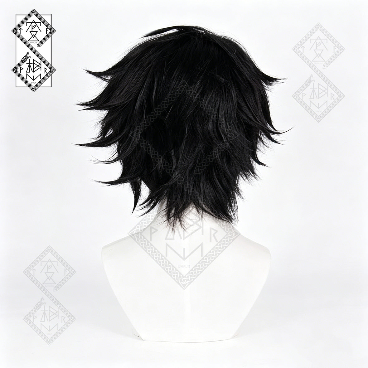 L Lawliet Cosplay Wig Death Note Messy Black Anime Wig Thickened Heat Resistant Synthetic Hair for Halloween Costume Party