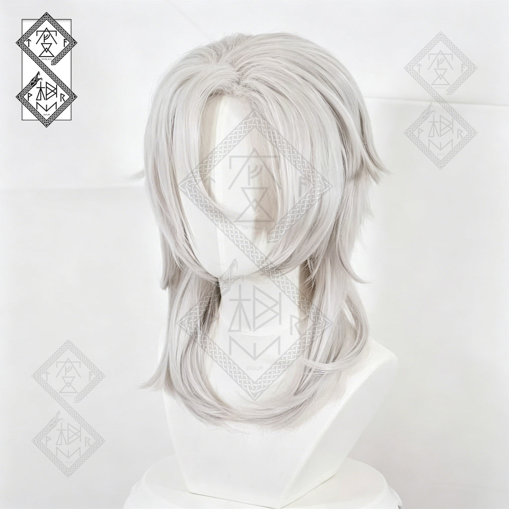 Demon Slayer Tengen Uzui Wig Cosplay | Anime Kimetsu no Yaiba Sound Hashira Long White Ponytail Wig for Halloween Costume