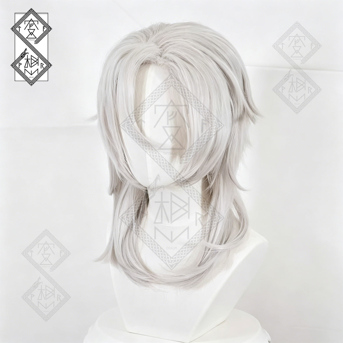 Demon Slayer Tengen Uzui Wig Cosplay | Anime Kimetsu no Yaiba Sound Hashira Long White Ponytail Wig for Halloween Costume