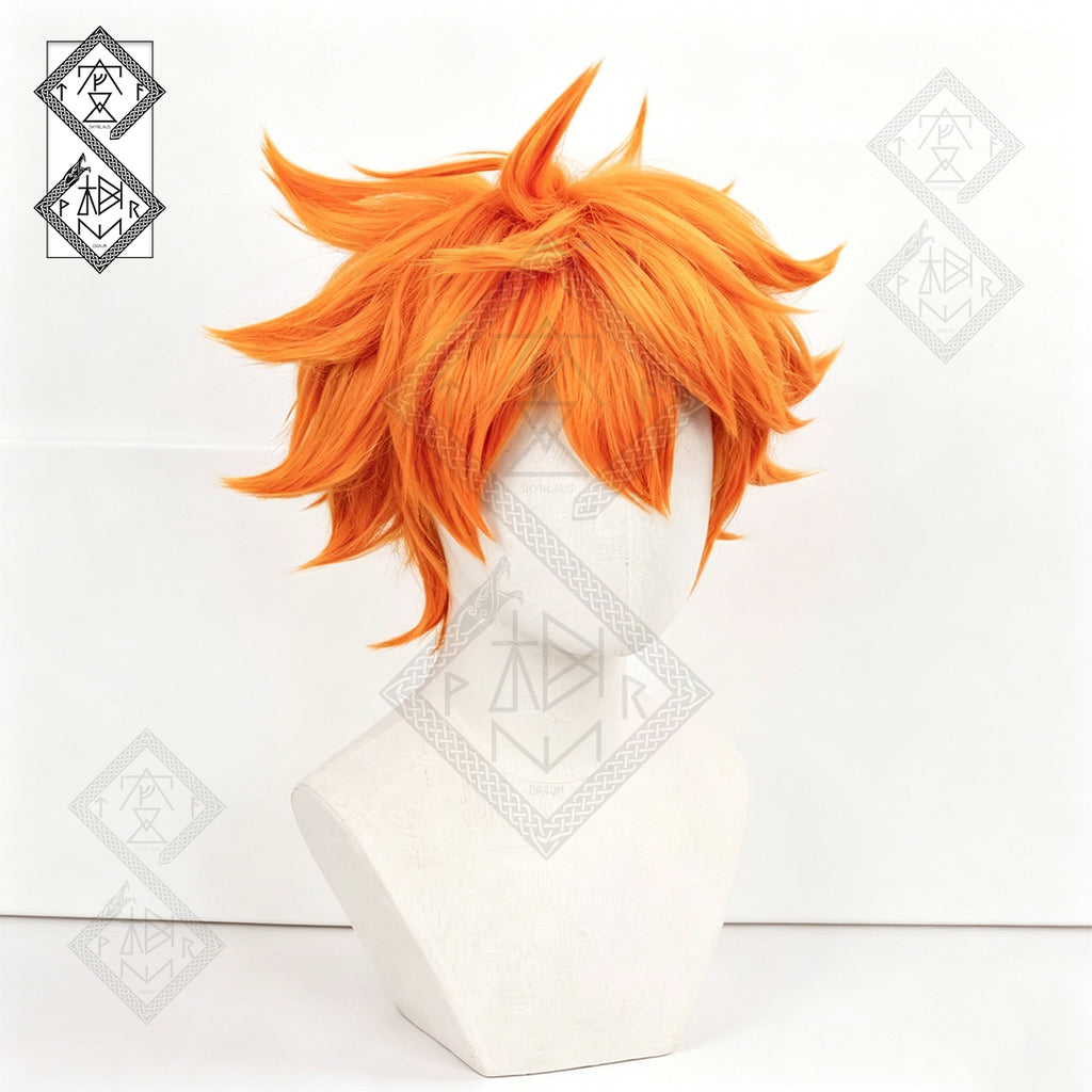 Haikyu!! Shoyo Hinata Cosplay Wig Orange Red Spiky Anime Wig Heat Resistant Synthetic Hair