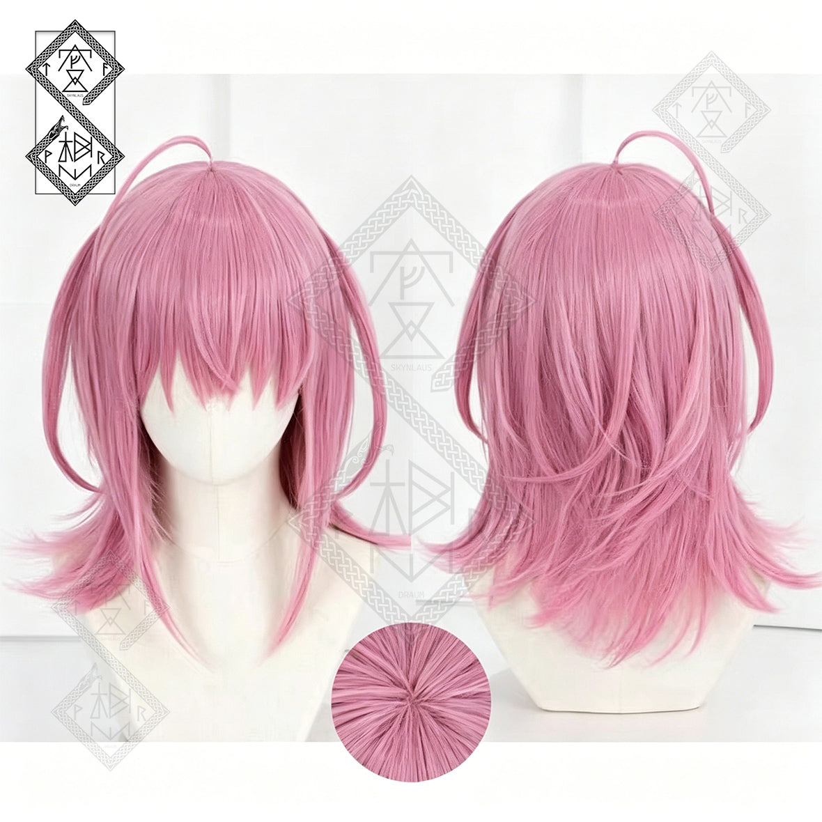 Shugo Chara Amu Hinamori Cosplay Wig Pink Clip-On Twin Ponytails Anime Wig(Ver.2 Double Pigtail Style)