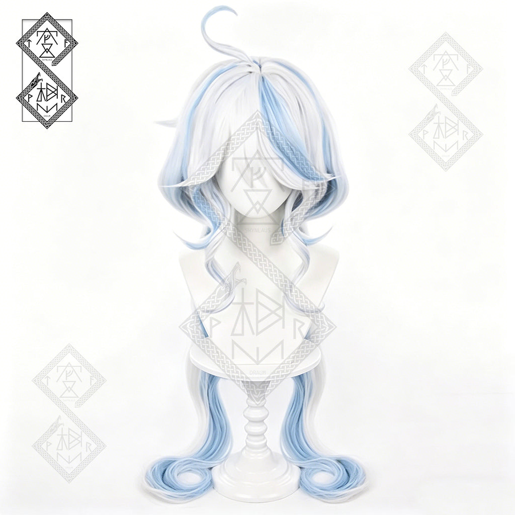 Furina Focalors Cosplay Wig Genshin Impact Hydro Archon Long Blue White Anime Wig