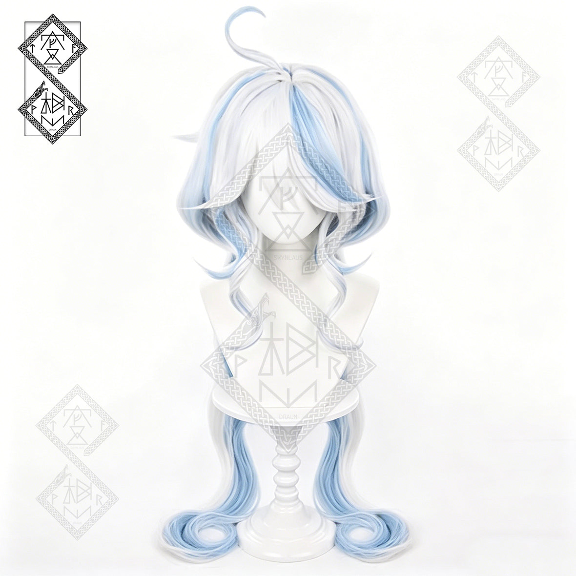 Furina Focalors Cosplay Wig Genshin Impact Hydro Archon Long Blue White Anime Wig