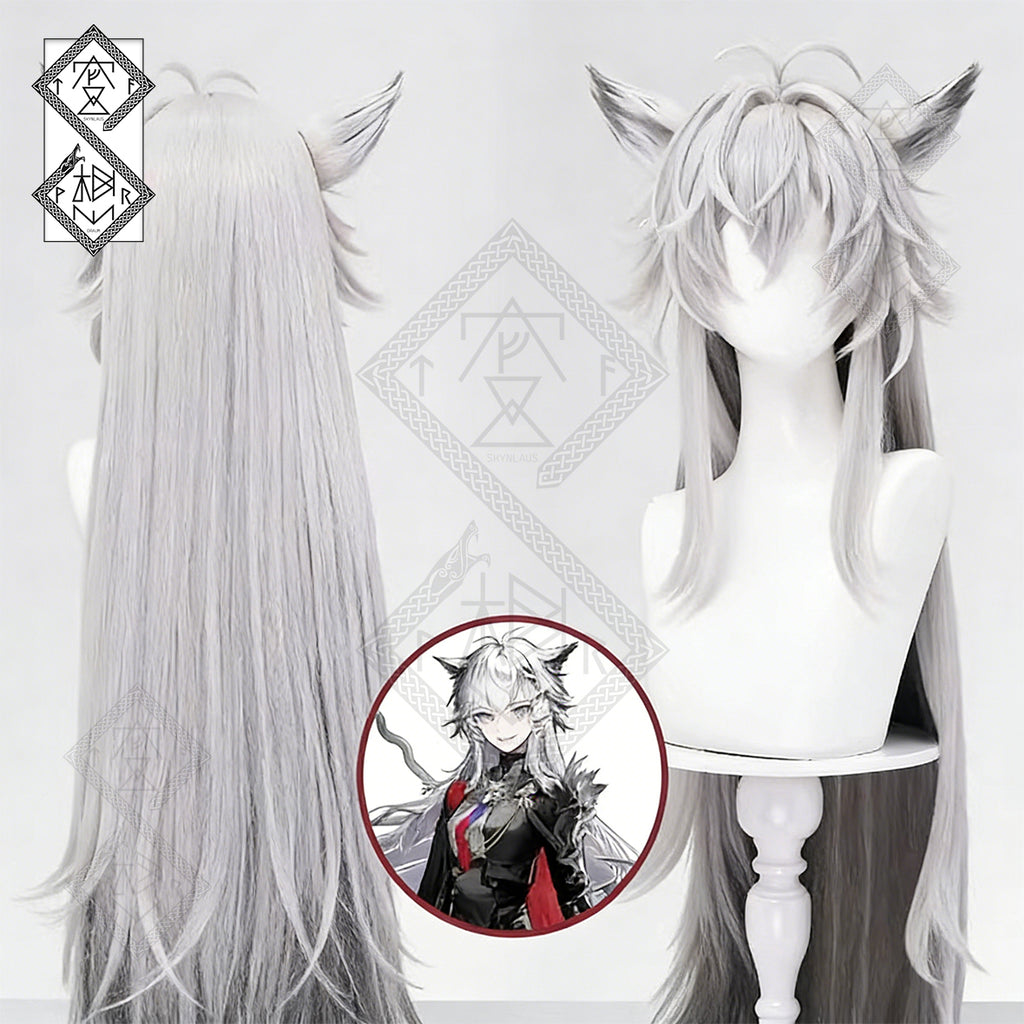 Arknights Lappland the Decadenza Cosplay Wig – Long Gradient Synthetic Hair(Wig & Ears Ver.2)