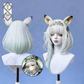 Arknights Kal'tsit Echo of Time Cosplay Wig – Gradient Tips, Detachable Tricolor Ears, Heat Resistant Synthetic Hair