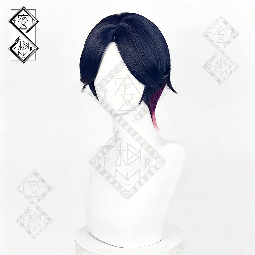 Valorant Clove Cosplay Wig Ombre Mixed Color Anime Wig Heat Resistant Synthetic Hair for Halloween Costume