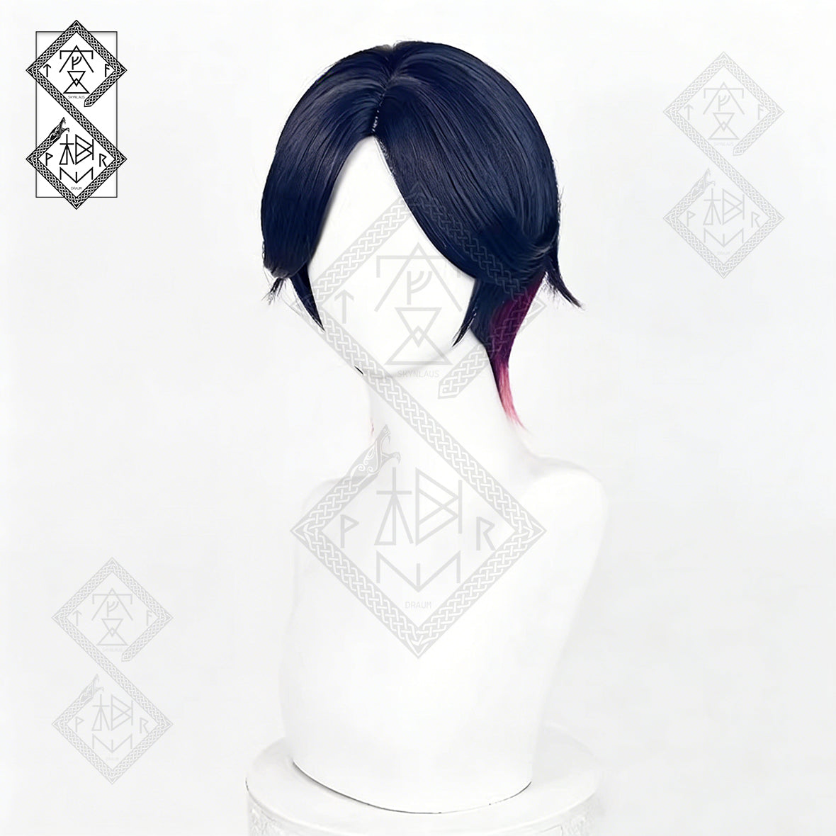 Valorant Clove Cosplay Wig Ombre Mixed Color Anime Wig Heat Resistant Synthetic Hair for Halloween Costume