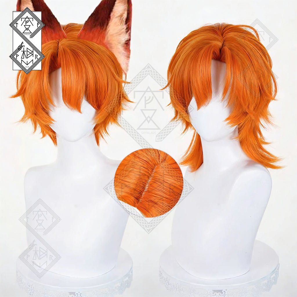 Zootopia 2 Nick Wilde Cosplay Wig Orange Mixed Color Anime Wig Heat Resistant Synthetic Hair(Style 1: Short Hair Version)