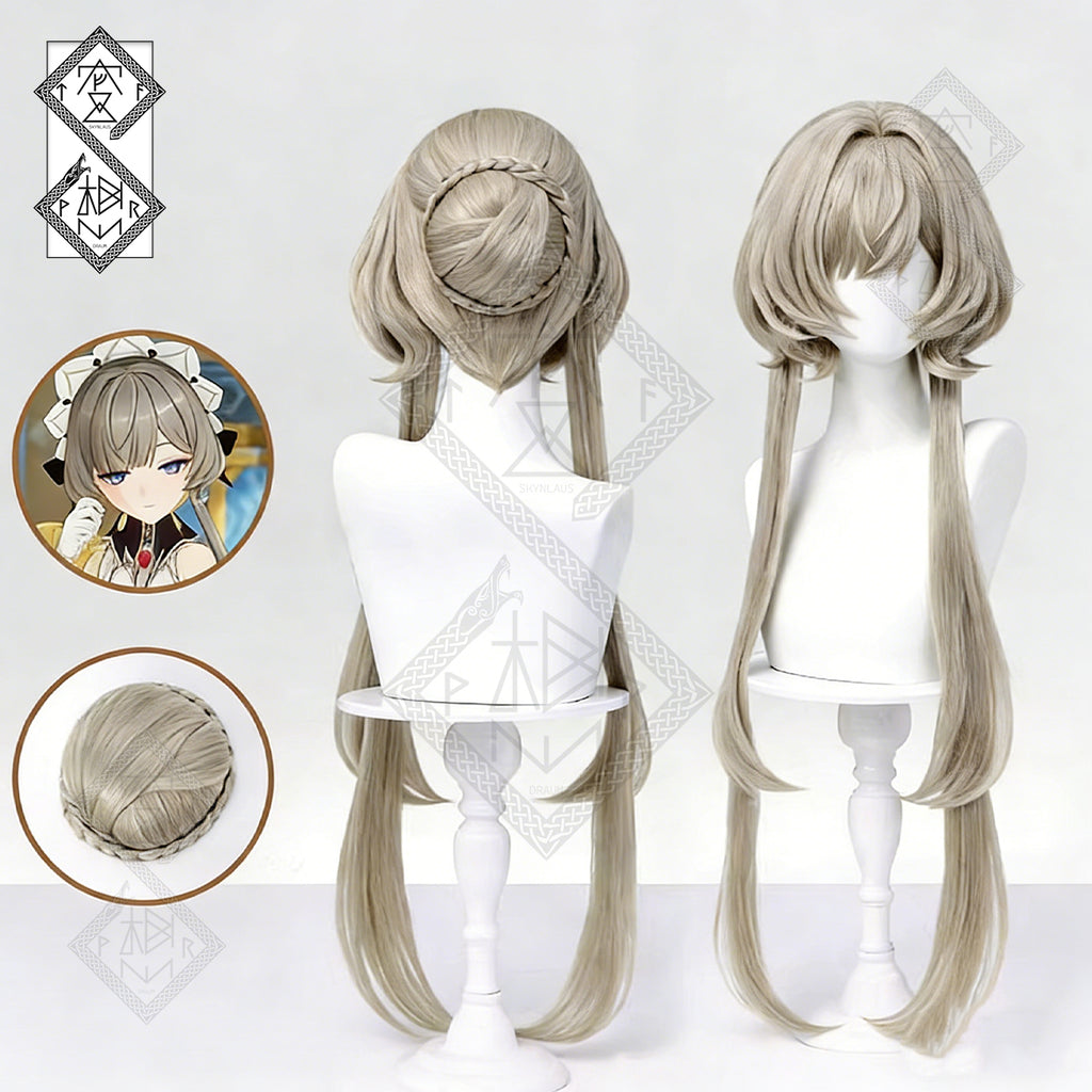 Genshin Impact Sandrone Cosplay Wig – Brown Synthetic Anime Wig, Natural Look for Costume