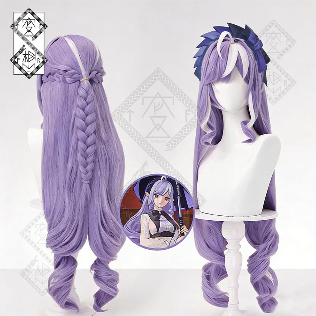 Zenless Zone Zero Vivian Banshee Cosplay Wig – Half Up Braided Wig with Highlights Curly Synthetic Hair