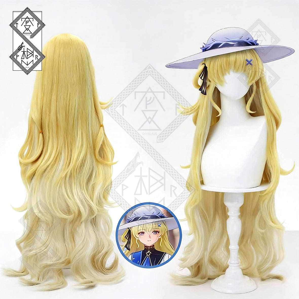 Honkai: Star Rail Phoebe Cosplay Wig – Layered Gradient Yellow Big Waves | Synthetic Anime Wig