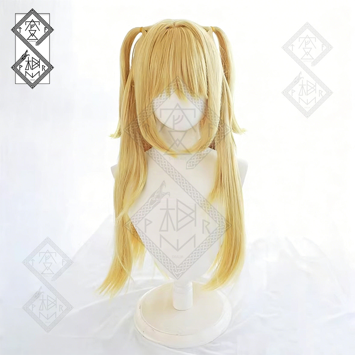 Death Note Misa Amane Cosplay Wig Blonde Anime Wig Heat Resistant Synthetic Hair for Halloween Costume Party