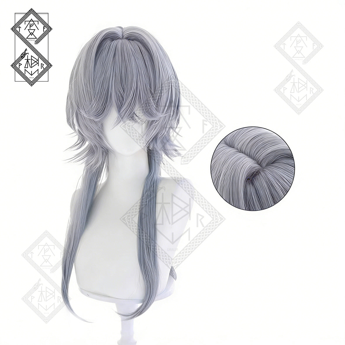 Arknights Logos Cosplay Wig Female Banshee Lace Front Anime Wig Heat Resistant Synthetic Hair